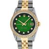 Image 2 : Rolex Mens 2 Tone 14K Green Vignette Diamond Lugs Datejust Wristwatch