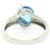 Image 8 : 14K White Gold 3.57 ctw Pave Diamond & Caged Checkerboard Oval Blue Topaz Ring