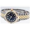 Image 5 : Rolex Mens 2 Tone 14K Black String Diamond & Sapphire Diamond Datejust Wristwatc