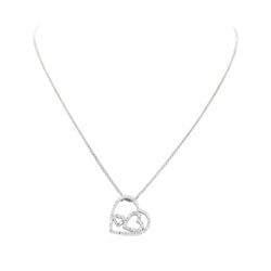 1.00 ctw Diamond Pendant And Chain - 14KT White Gold