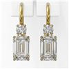 Image 2 : 1.25 ctw Emerald Cut Diamond Designer Earrings 18K Yellow Gold