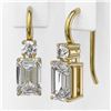 Image 3 : 1.25 ctw Emerald Cut Diamond Designer Earrings 18K Yellow Gold