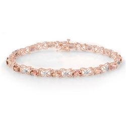 6.0 ctw Pink Tourmaline & Diamond Bracelet 18k Rose Gold