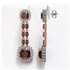 Image 2 : 18.92 ctw Garnet & Diamond Earrings 14K Rose Gold