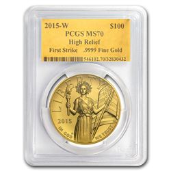 2015-W High Relief American Liberty Gold MS-70 PCGS (Gold Foil)