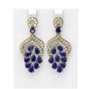 Image 1 : 13.02 ctw Sapphire & Diamond Earrings 18K Yellow Gold