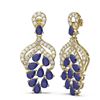 Image 2 : 13.02 ctw Sapphire & Diamond Earrings 18K Yellow Gold