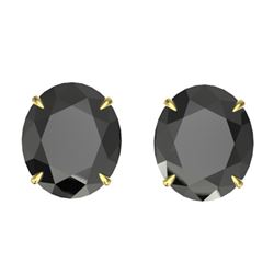 18 ctw Black Diamond Designer Stud Earrings 18k Yellow Gold
