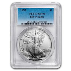 1992 Silver American Eagle MS-70 PCGS (Registry Set)