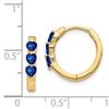 Image 2 : 14k Yellow Gold w/ Created Sapphire Hoop Earrings - 51 mm