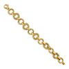 Image 2 : 14k Yellow Gold Textured Hoop Fancy Link Bracelet - 7.5 in.