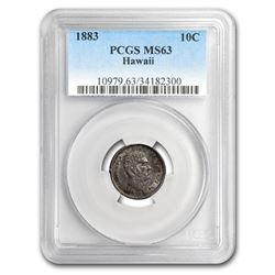 1883 Hawaii Ten Cents MS-63 PCGS