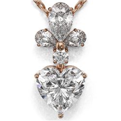 1.4 ctw Heart Diamond Designer Necklace 18K Rose Gold