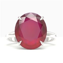 9 ctw Ruby Designer Solitaire Engagment Ring 18k White Gold