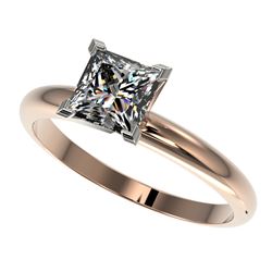 1.25 ctw Certified VS/SI Quality Princess Diamond Ring 10k Rose Gold