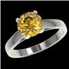 Image 2 : 2 ctw Certified Intense Yellow Diamond Engagment Ring 10k White Gold