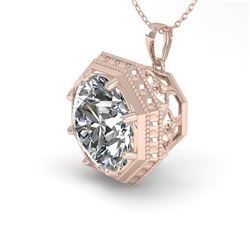 1.50 ctw Certified VS/SI Diamond Necklace Art Deco 18k Rose Gold