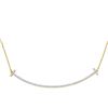 Image 1 : 10kt Yellow Gold Round Diamond Curved Bar Necklace 1/3 Cttw