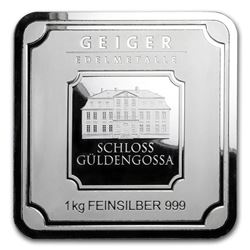 1 Kilo Silver Bar - Geiger Edelmetalle (Original Square Series)