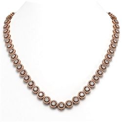 20.35 ctw Diamond Micro Pave Necklace 18K Rose Gold