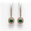 Image 1 : 5.1 ctw Certified Emerald & Diamond Victorian Earrings 14K Rose Gold