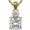 Image 1 : 1.25 ctw Princess Cut Diamond Necklace 18K Yellow Gold