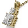 Image 3 : 1.25 ctw Princess Cut Diamond Necklace 18K Yellow Gold