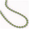 Image 2 : 31.1 ctw Peridot & Diamond Micro Pave Halo Necklace 10k White Gold