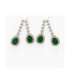 Image 1 : 15.49 ctw Emerald & Diamond Earrings 18K Yellow Gold