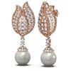Image 2 : 4.77 ctw Diamond & Pearl Earrings 18K Rose Gold