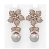 Image 1 : 3 ctw Diamond & Pearl Earrings 18K Rose Gold