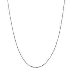 14k White Gold 1.5 mm Diamond Cut Rope Chain - 28 in.