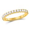 Image 1 : 14kt Yellow Gold Round Diamond Wedding Machine-Set Band 1/2 Cttw