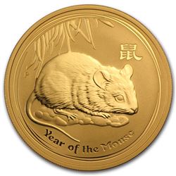 2008 Australia 1 oz Gold Lunar Mouse BU (Series II)