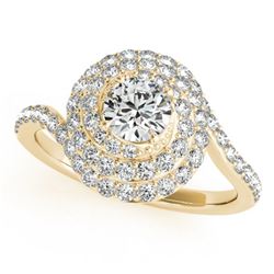 1.54 ctw Certified VS/SI Diamond Solitaire Halo Ring 14k Yellow Gold