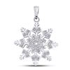 Image 1 : Sterling Silver Round Diamond Snowflake Fashion Pendant .01 Cttw
