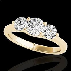 3 ctw Certified Diamond 3 Stone Solitaire Ring 10k Yellow Gold