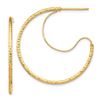 Image 1 : 14k Yellow Gold D/C with Polished Wire Hoop Earrings - 1.5x30 mm