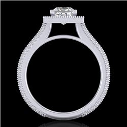 2 ctw Princess VS/SI Diamond Solitaire Micro Pave Ring 18k White Gold