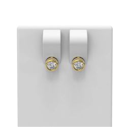 1 ctw Diamond Earrings 18K Yellow Gold