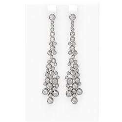 3.83 ctw Diamond Earrings 18K White Gold