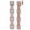 Image 3 : 4.25 ctw Princess Cut Diamond Designer Earrings 18K Rose Gold