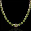 Image 2 : 66 ctw Green Tourmaline & VS/SI Diamond Micro Necklace 14k Rose Gold