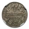 Image 2 : 1864 Germany Saxe-Meiningen Silver Kruezer MS-65 NGC