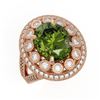 Image 1 : 7.66 ctw Certified Tourmaline & Diamond Victorian Ring 14K Rose Gold