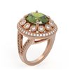 Image 2 : 7.66 ctw Certified Tourmaline & Diamond Victorian Ring 14K Rose Gold