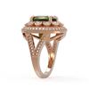 Image 3 : 7.66 ctw Certified Tourmaline & Diamond Victorian Ring 14K Rose Gold