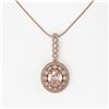 Image 2 : 3.92 ctw Morganite & Diamond Victorian Necklace 14K Rose Gold