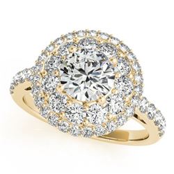 2.09 ctw Certified VS/SI Diamond Solitaire Halo Ring 14k Yellow Gold