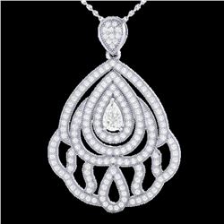 2 ctw Micro Pave VS/SI Diamond Designer Necklace 18k White Gold